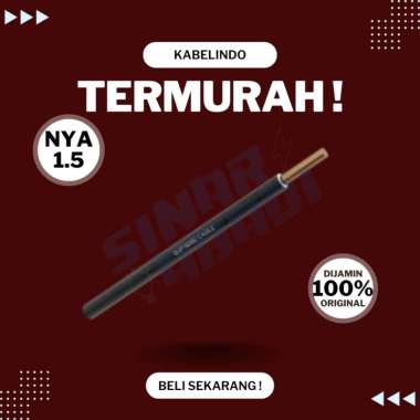 Kabel NYA Kabelindo 1 x 1.5 Meteran (Engkel / Batang) Hitam