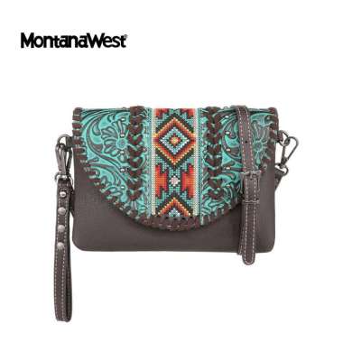Montana West - Tas Selempang Clara Bag Vintage Motif Mini Bag Coffee