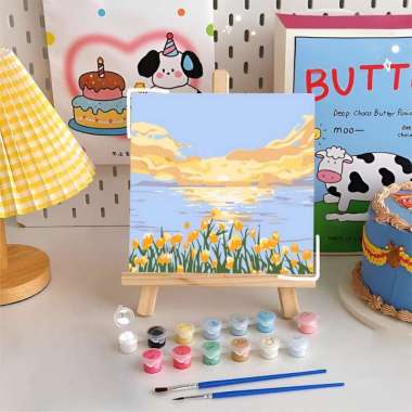 OEM SK-A110 Paint By Number Kit 20x20cm Kanvas Siap Lukis / DIY Canvas Acrylic Aesthetic / Diy Digit