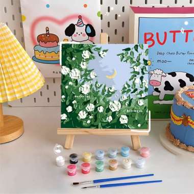 OEM SK-A110 Paint By Number Kit 20x20cm Kanvas Siap Lukis / DIY Canvas Acrylic Aesthetic / Diy Digit