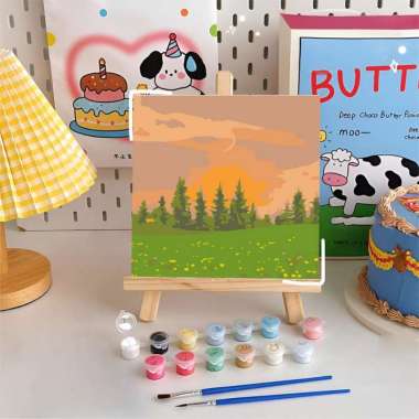 OEM SK-A110 Paint By Number Kit 20x20cm Kanvas Siap Lukis / DIY Canvas Acrylic Aesthetic / Diy Digit