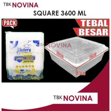 [25pcs] Thinwall Besar Square 2500ml / Square 3600ml Tebal Plastik Tempat Penyimpanan Makanan SQ 360