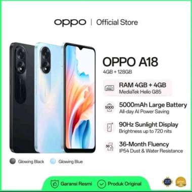 OPPO A18 (4/128) Garansi Resmi Nasional BLACK