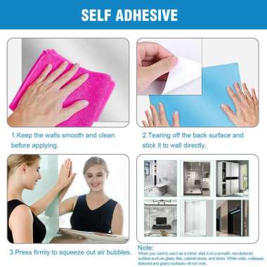 Wall Sticker Reflective Mirror Sticker Self-Adhesive Reflective Wall Sticker Film PVC 50 x 100 cm - 