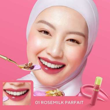 WARDAH MOIST DEW TINT LIPTINT LIP CREAM GLOSSY LIP GLOSS PELEMBAB BIBIR LIPCARE 01 ROSEMILK