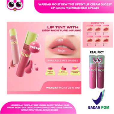 WARDAH MOIST DEW TINT LIPTINT LIP CREAM GLOSSY LIP GLOSS PELEMBAB BIBIR LIPCARE 08 MULBERRY