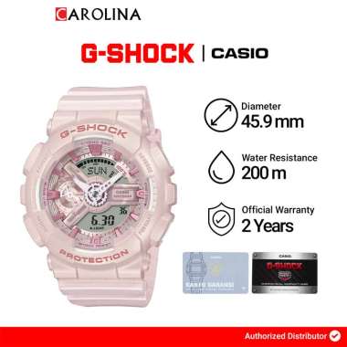 Jam Tangan Wanita Casio G-Shock GMA-S110ST-4A Silk Texture Series Pink Dial Pink Resin Band
