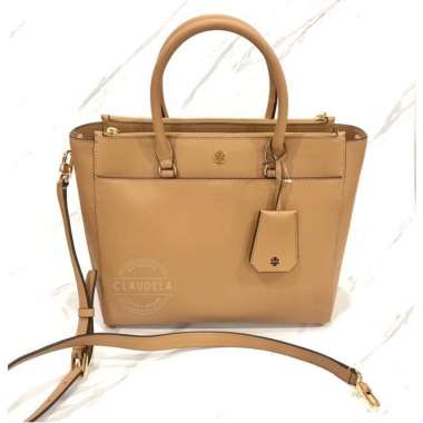 Tory Burch Robinson Double Zip Tote in Cardamom