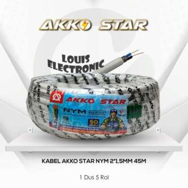 AKKO STAR NYM 2x1.5 Kabel Listrik SNI Tembaga Murni ( 10m, 25m, 45m ) 10 Meter