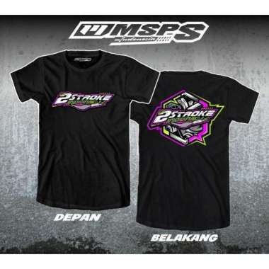 Kaos Baju Distro 2 STROKE MEKANIK AMATIR RACING ORIGINAL FULL SPONSOR L Hitam
