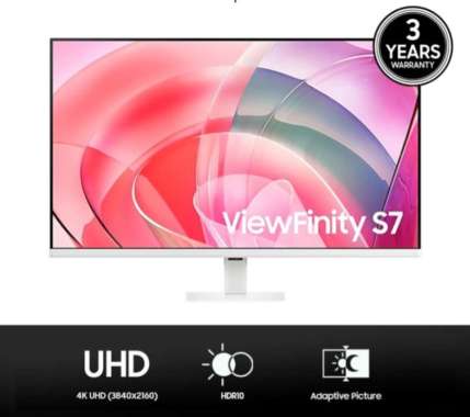 Monitor LED Samsung ViewFinity S7 S701D White LS32D701 S32D701 LS32D701EAE 32" Inch 4K Flat VA 60hz 