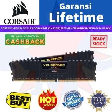 CORSAIR VENGEANCE LPX DDR4 64GB (2x 32GB) 3200Mhz CMK64GX4M2E3200C16