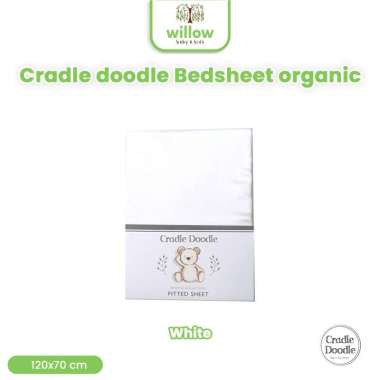 Sprei Kasur - Cradle Doodle Bedsheet 120X70 Org White