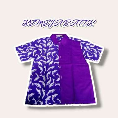 kemeja batik pria lengan pendek 8 Ungu