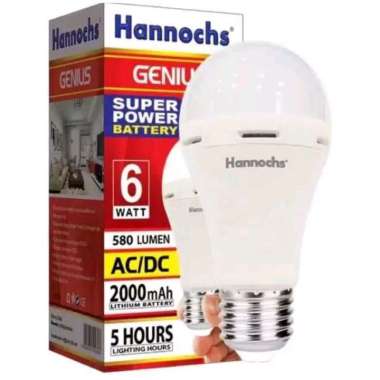 BOLA LAMPU LED AC DC 6W, 8W, 10W, 12W, 15W GENIUS HANNOCHS 12W