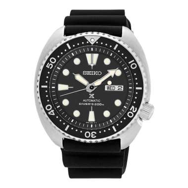 Jam Tangan Pria Seiko Prospex SRPE93K1 Turtle Automatic Divers 200M Black Dial Black Rubber Strap Mu