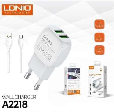 LDNIO WALL CHARGER 2.4A Dual USB A2218 TYPE-C - LDNIOA2218TYPEC