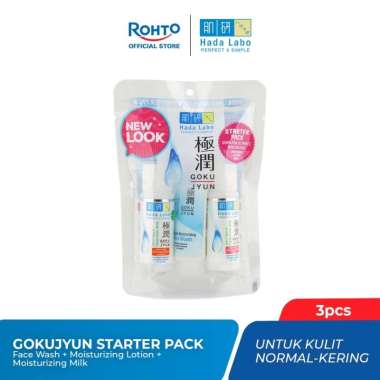 Hada Labo Starter Pack Gokujyun Series (Face Wash + Lotion & Milk) - 20gr