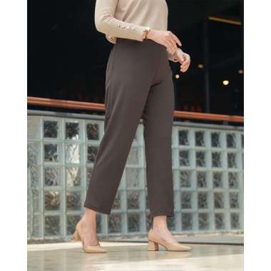 Heaven Lights - Deya Pants - Celana Polos Wanita Muslim M Brown