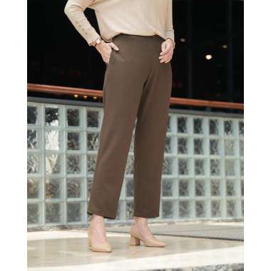 Heaven Lights - Deya Pants - Celana Polos Wanita Muslim S Brunette