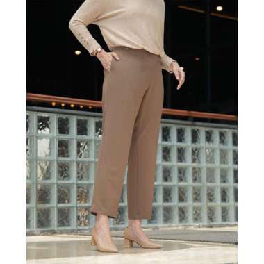 Heaven Lights - Deya Pants - Celana Polos Wanita Muslim S Toffee