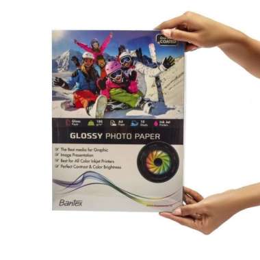 Bantex Kertas Foto A4 Glossy 180 gr Isi 10 Lembar / Kertas Foto Glossy Ink Jet Photo