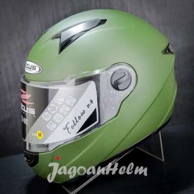 ZEUS HELM ZS811C FLAT SOLID | FLAT GREEN | ZS811 C FREE SMOKE VISOR L
