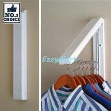 HIDDEN CLOTHES HANGER GANTUNGAN BAJU DINDING BESI LIPAT