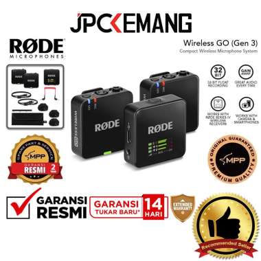JPC KEMANG RODE WIRELESS GO Gen 3 Dual Wireless Microphone Rode Wireless GO III Mic GO3 GARANSI RESM