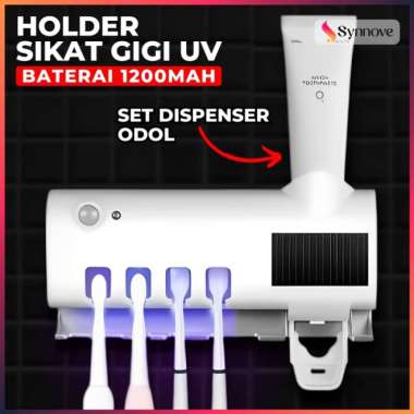 Tempat Sikat Gigi Dan Odol UV Light Otomatis Sterilizer Tempat Sikat Gigi Tempel Dinding Kamar Mandi