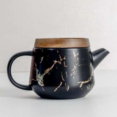 Duquet Teapot GS01 700ml Gold Splash Black / Teko Air