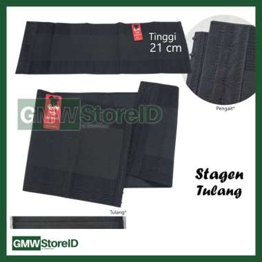 F92a Korset Pelangsing Stagen Tulang GN Golden Nick Tipe 122 (21cm) - Warna Hitam Black Osy Ossy Kre