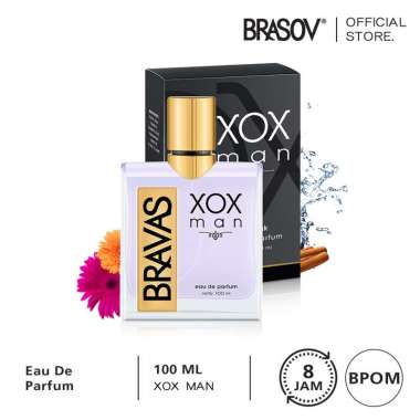 BRAVAS Parfum Pria 100 ML XOX Man Eau De Parfum HALAL Perfume Spray Lelaki EDP Ori Black Blue