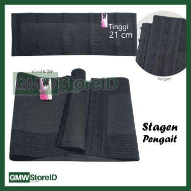 F92c Stagen 21cm Pengait GN - Korset Pelangsing Merk Golden Nick Yutind Tipe 122 Warna Hitam Black O