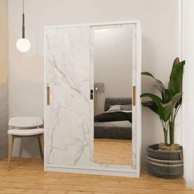 Uni Home - Lemari Pakaian Slidding Besi | Lemari Pakaian Modern | Lemari Pakaian Minimalis Marmalef 