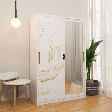 Uni Home - Lemari Pakaian Slidding Besi | Lemari Pakaian Modern | Lemari Pakaian Minimalis Goldstone