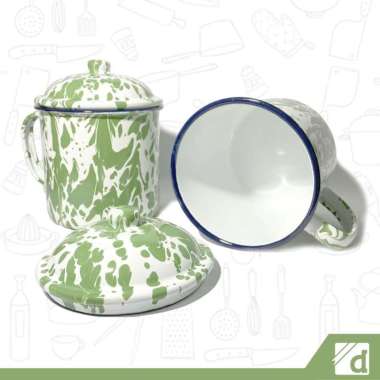 Mug Blirik Bahan Enamel, Mug Teadisional, Cangkir Tradisional Kecil