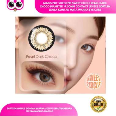 MINUS PDC SOFTLENS SWEET CIRCLE PEARL DARK CHOCO DIAMETER 14.50MM CONTACT LENSES SOFTLEN LENSA KONTA