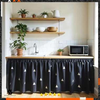 Berkah Saluyu - Gorden Kolong/Korden Kolong/Gorden Kolong Dapur/Motif Minimalis FlowerLeaf