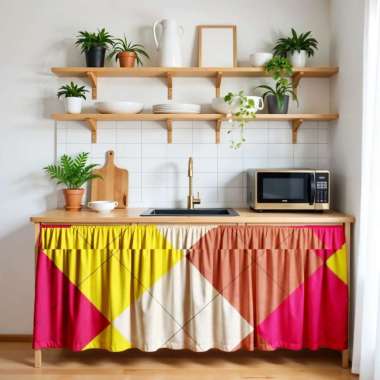 Berkah Saluyu - Gorden Kolong/Korden Kolong/Gorden Kolong Dapur/Motif Minimalis Brick