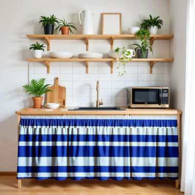 Berkah Saluyu - Gorden Kolong/Korden Kolong/Gorden Kolong Dapur/Motif Minimalis Reguit