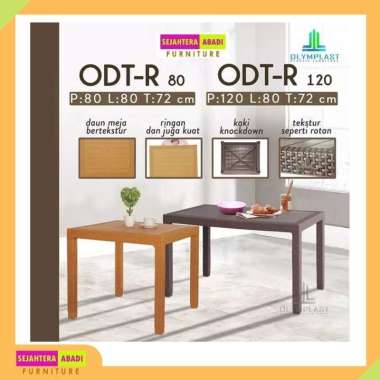 meja makan rotan plastik ODTR 80 & 120 OLYMPLAST murah surabaya ODT 120 COKLAT MUDA