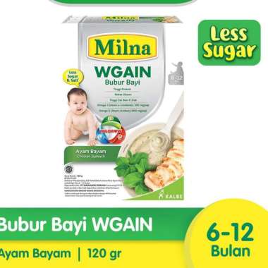 MILNA WGAIN 120GR | BUBUR INSTAN PENAMBAH BERAT BADAN BAYI AYAM BAYAM