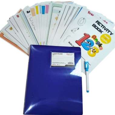 Worksheet Anak Usia 2 - 6 tahun KB PAUD Activity Book Wipe Clean A5 Buku Aktivitas Mainan Montessori