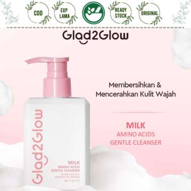 GLAD2GLOW MILK AMINO ACIDS GENTLE CLEANSER FACE WASH 80ML SABUN MUKA