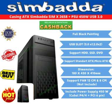 CASING SIMBADA SIMBADDA SIM X 2658 SIM X 2658 + PSU 450 WATT