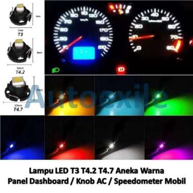 Lampu LED T3 T4.2 T4.7 High Power Panel Dashboard Knob AC Speedometer Wedge Instrumen T4.2 Pink Ungu