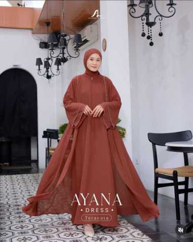 Kiukiu Ayana Dress - gamis Syari Bahan Ceruty Babydoll - Abaya Syari Wanita Gamis Dress Muslimah Gam