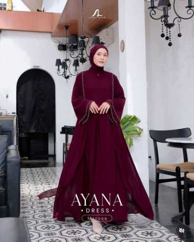 Kiukiu Ayana Dress - gamis Syari Bahan Ceruty Babydoll - Abaya Syari Wanita Gamis Dress Muslimah Gam