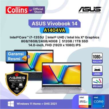ASUS Vivobook 14 A1404VA i7-1355U 8/16/24/40GB 512G/1T 14" FHD W11 OHS - 8GB/512GB